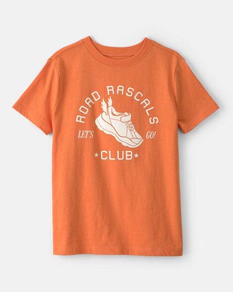 boys sneaker graphic tee - orange