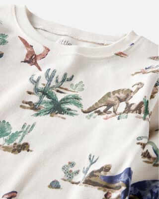 Product image 2 of Kid Dinosaur Print Organic Cotton 2-Piece Pajamas