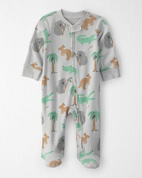 Baby Organic Cotton Sleep & Play Pajama in Aussie Friends