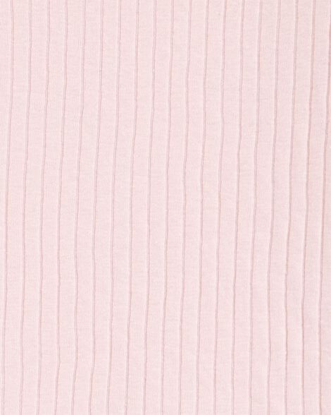  Product image 2 of Kid Solid Ribbed Cotton Blend 2-Piece Pajamas - Pink