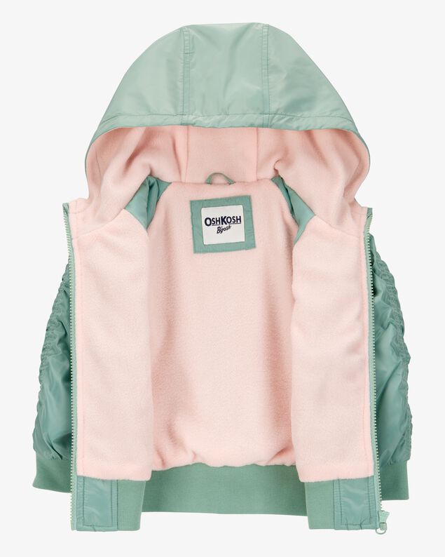 Product image 2 of Toddler Girl Fleece-Lined Midweight Bomber Jacket - Green