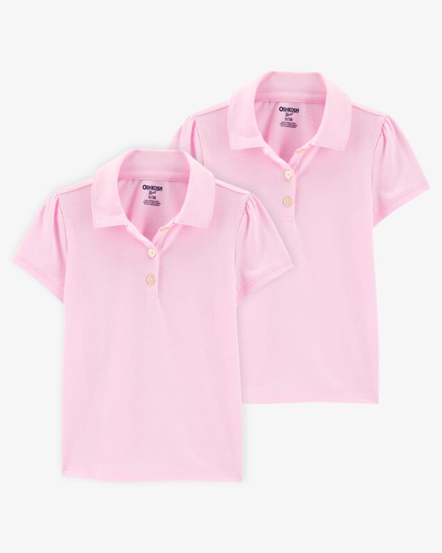 Product image 1 of Toddler 2-Pack Pique Uniform Polo Shirts - Pink