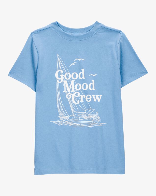 Product image 1 of Kid Good Mood Crew Short-Sleeve Graphic Tee - Blue