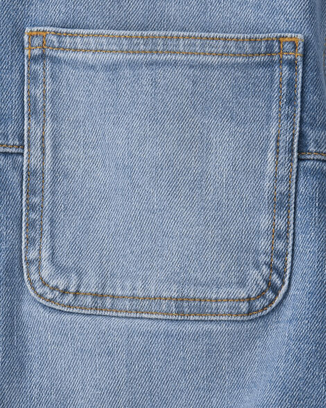 Product image 2 of Girls Zip-Up Long-Sleeve Denim Jacket - Blue
