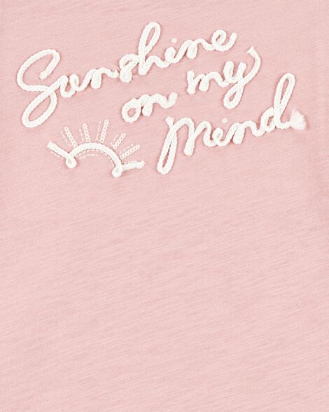  Product image 2 of Kid Short Sleeve "Sunshine On My Mind" Fashion Top - Pink