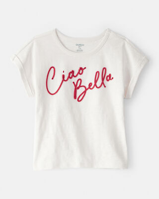 Product image 1 of Girls Ciao Bella Short-Sleeve Graphic Tee - White