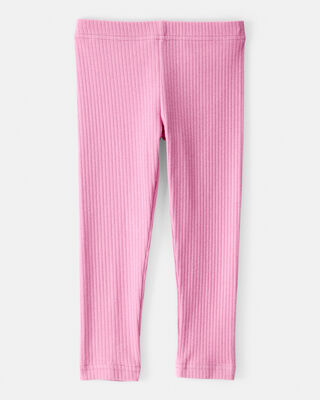 Product image 2 of Toddler Girl Cotton Rib Pull-On Stretch Leggings - Purple