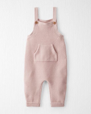 Product image 2 of Baby Organic Cotton Sweater Knit Overalls in Perfect Pink
