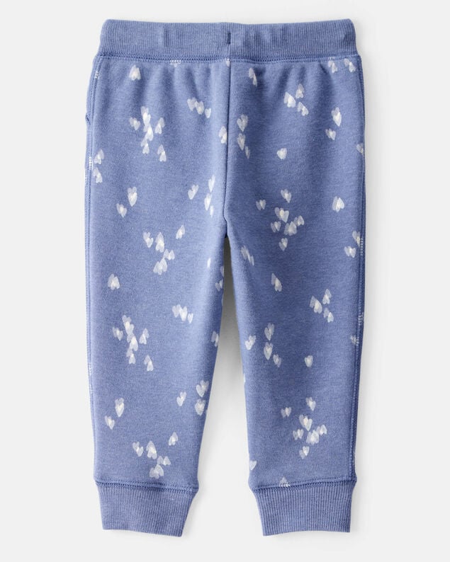 Product image 2 of Baby Girl Heart Print Drawstring Joggers - Blue
