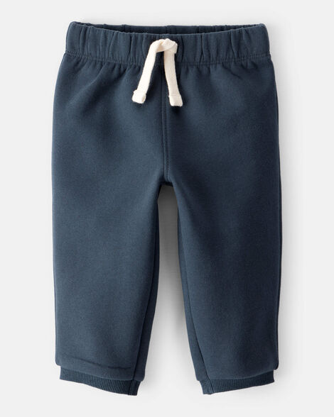 baby boy daydream fleece pull-on pants - blue