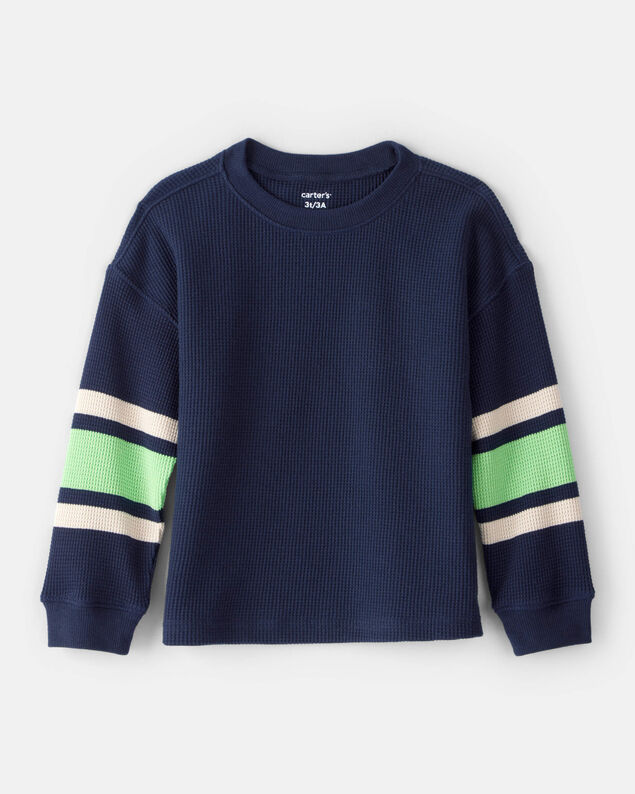 Product image 1 of Toddler Boy Thermal Long-Sleeve T-Shirt - Green/Navy