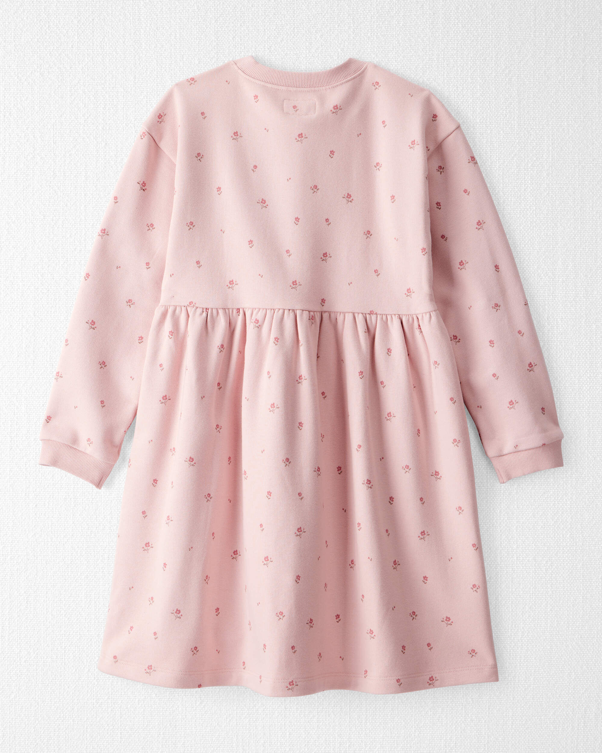 Girls French Terry Dress Made with Organic Cotton in Blush Petals Print