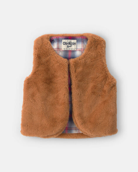 Toddler Girl Faux Fur Vest - Brown