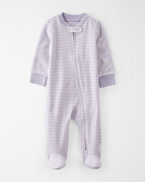 Baby Girl Organic Cotton Striped Sleep & Play Pajamas