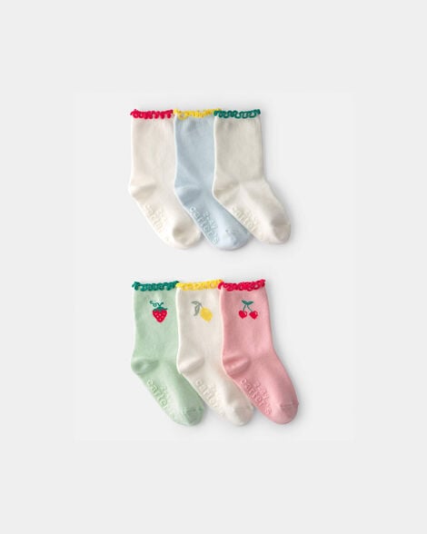 toddler girl 6-pack fruit crew socks