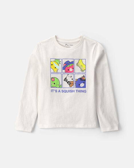 girls squishmallow long-sleeve graphic tee - white
