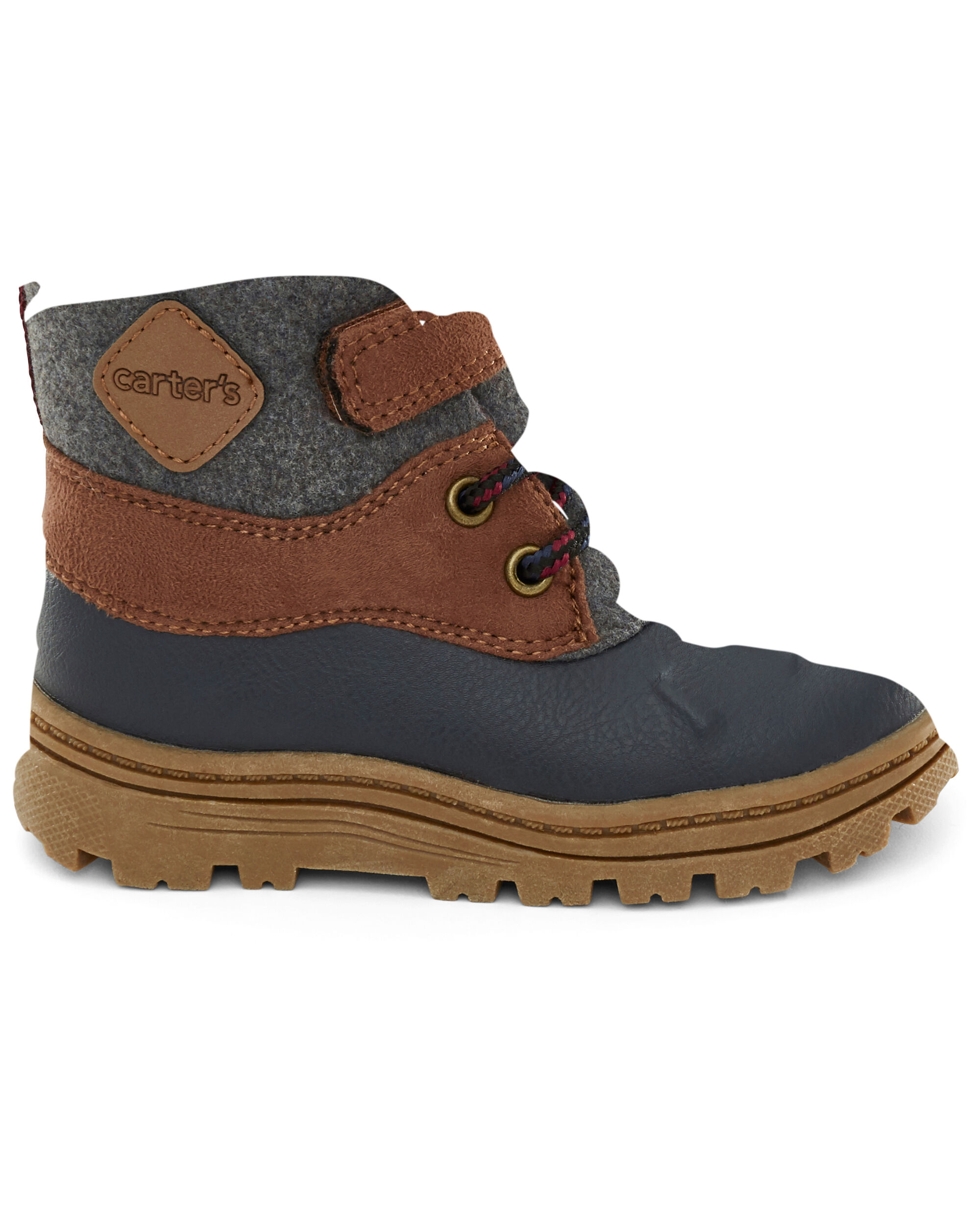 Brown/Navy Kid Carter's Duck Boots 