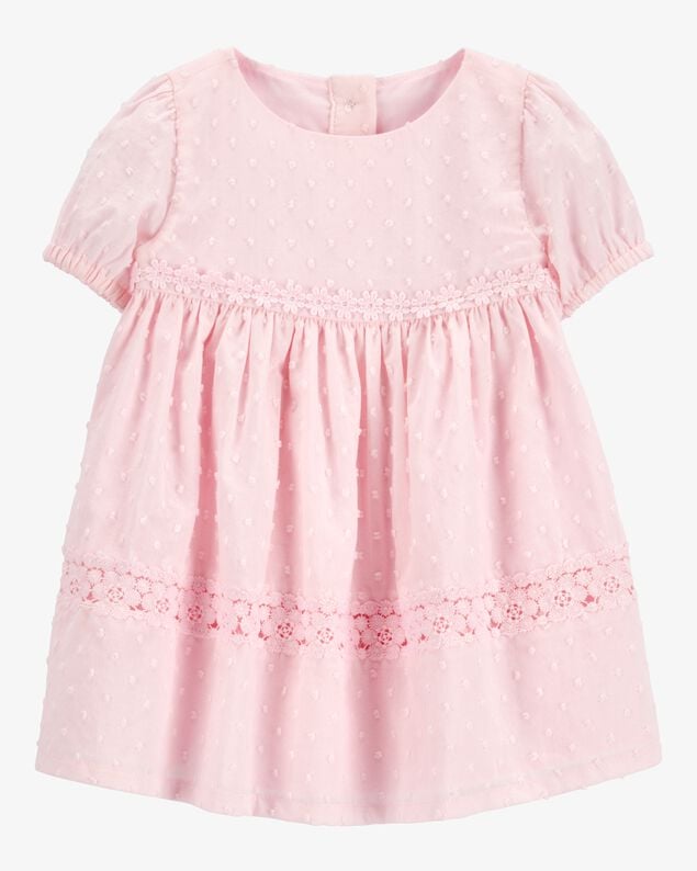 Product image 1 of Baby Textured Babydoll Dress- Pink