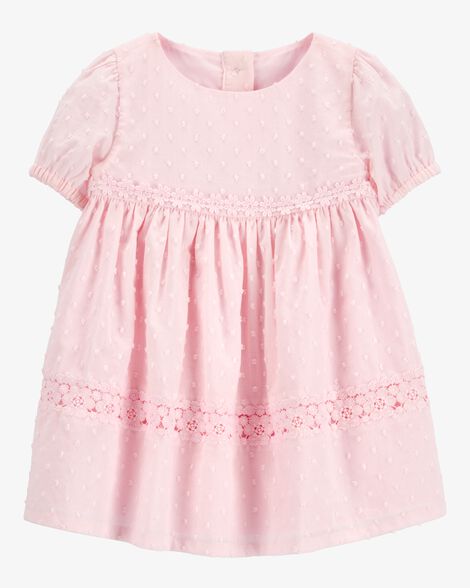 Product image 1 of Baby Textured Babydoll Dress- Pink