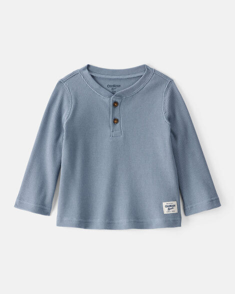 Product image 1 of Baby Boy Long-Sleeve Henley Shirt - Blue