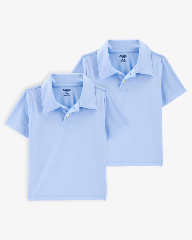 Product image 1 of Toddler 2-Pack Active Uniform Polo Shirts in Moisture Wicking BeCool™ Fabric - Blue