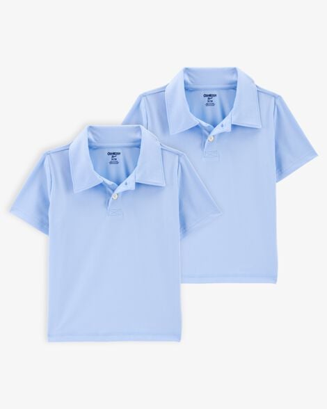 Product image 1 of Toddler 2-Pack Active Uniform Polo Shirts in Moisture Wicking BeCool™ Fabric - Blue