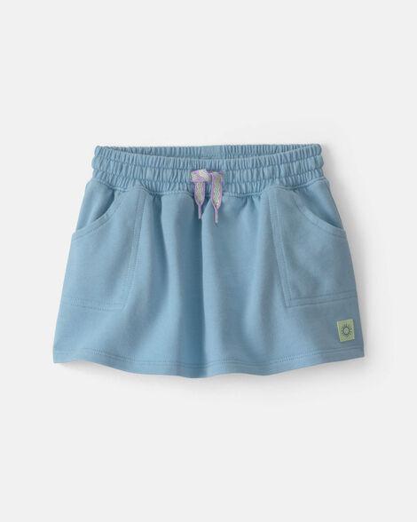 baby girl french terry skort - blue