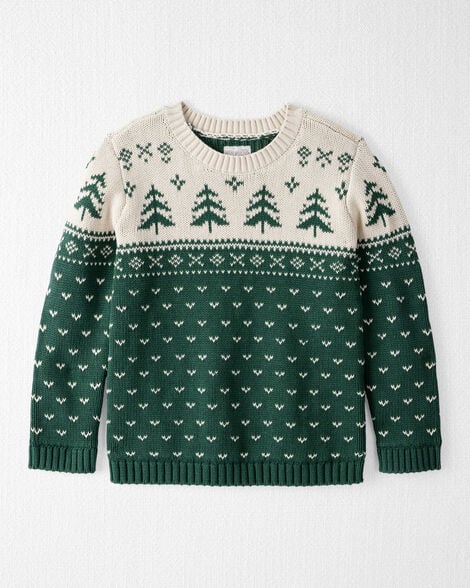 Kids Organic Cotton Fair Isle Sweater Knit Pullover