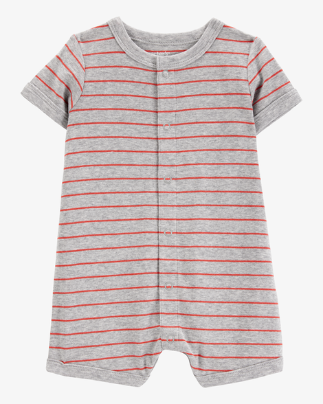 baby boy crab striped cotton blend short-sleeve romper