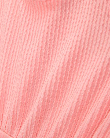 Product image 3 of Kid Ribbed Textured Romper - Coral