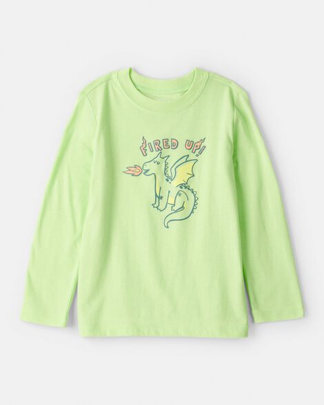 toddler boy dragon long-sleeve graphic tee - green