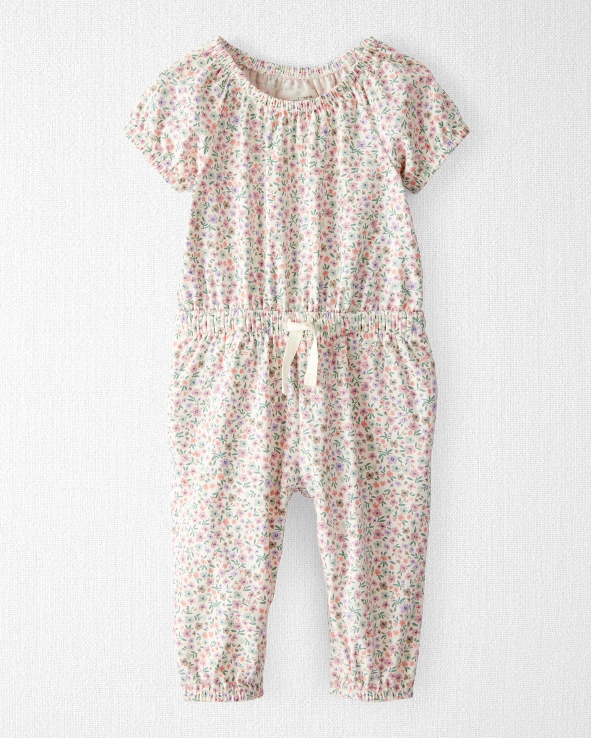 Baby Organic Cotton Floral-Print Jumpsuit