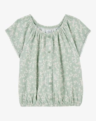 Product image 1 of Kid Short-Sleeve Floral Fashion Top - Green