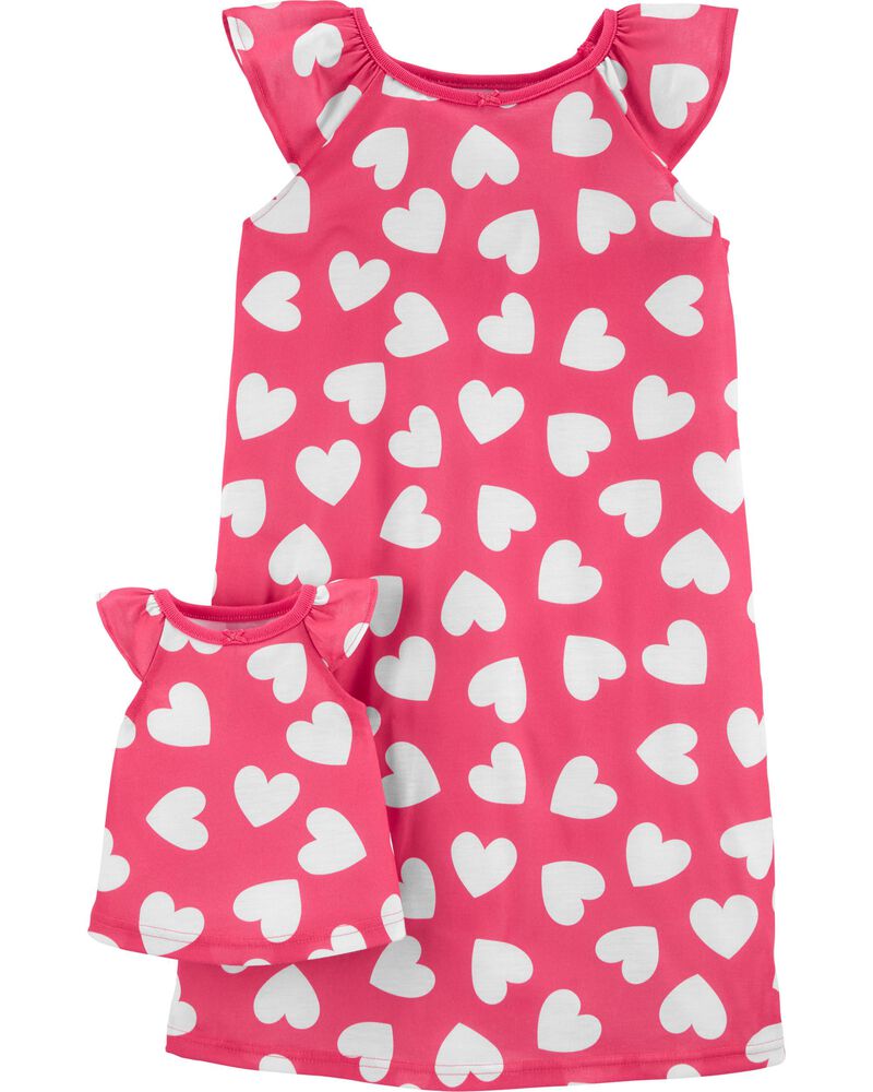 Hearts Matching Nightgown Doll Nightgown Set Carters Com