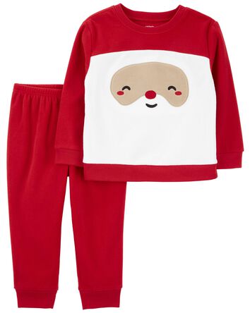 Toddler 2-Piece Santa Fleece Pajamas