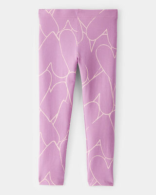 Product image 2 of Toddler Cotton Heart Stretch Leggings - Purple