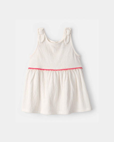 toddler girl crinkle tank top - ivory