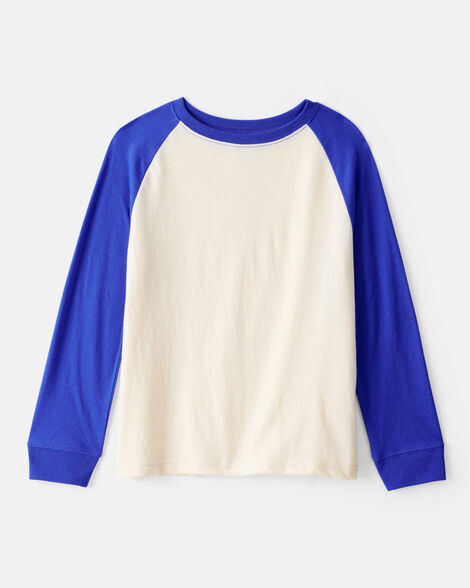 boys long-sleeve raglan tee - blue