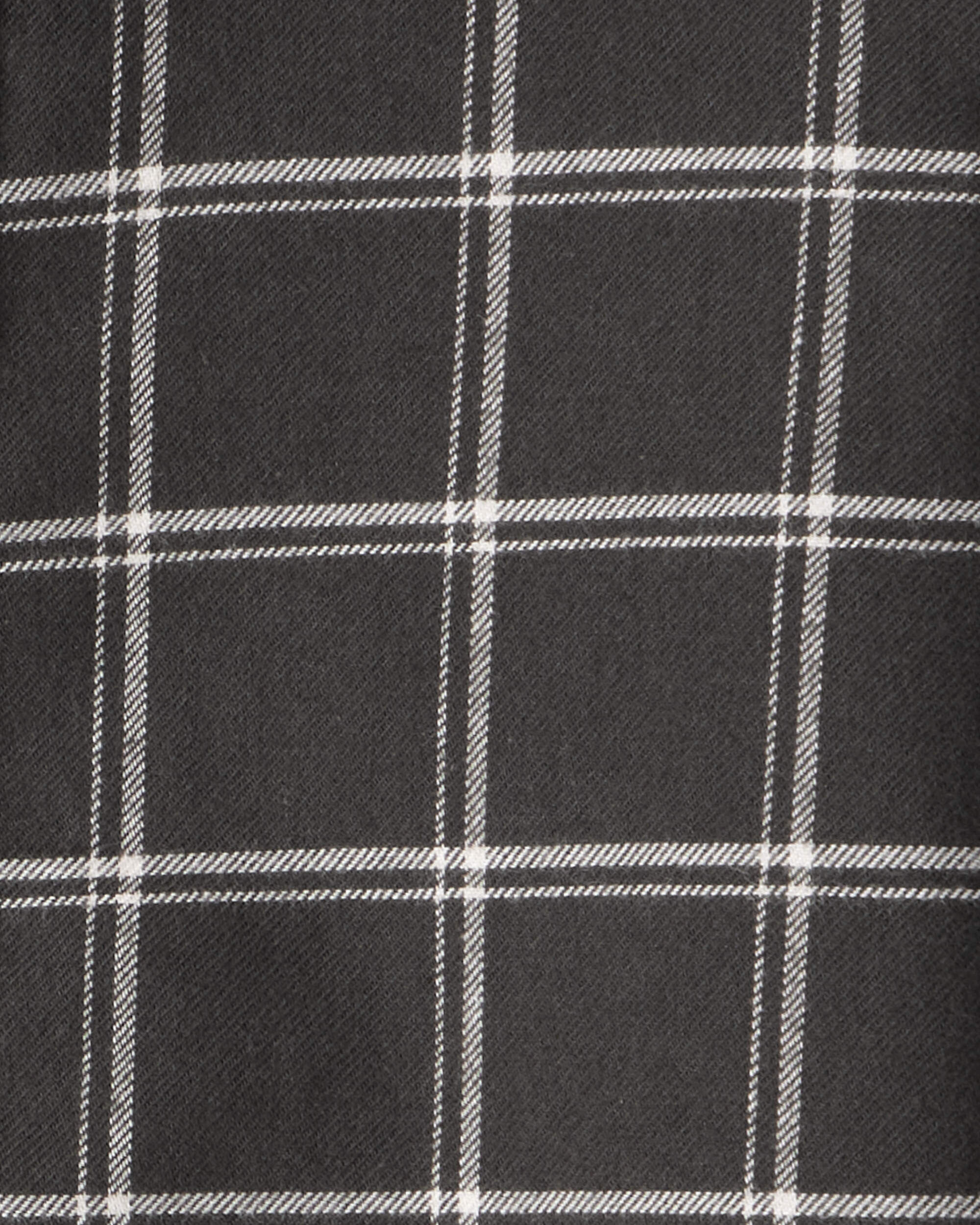 Toddler Boy Plaid Cotton Long-Sleeve Button-Down Shirt - Black