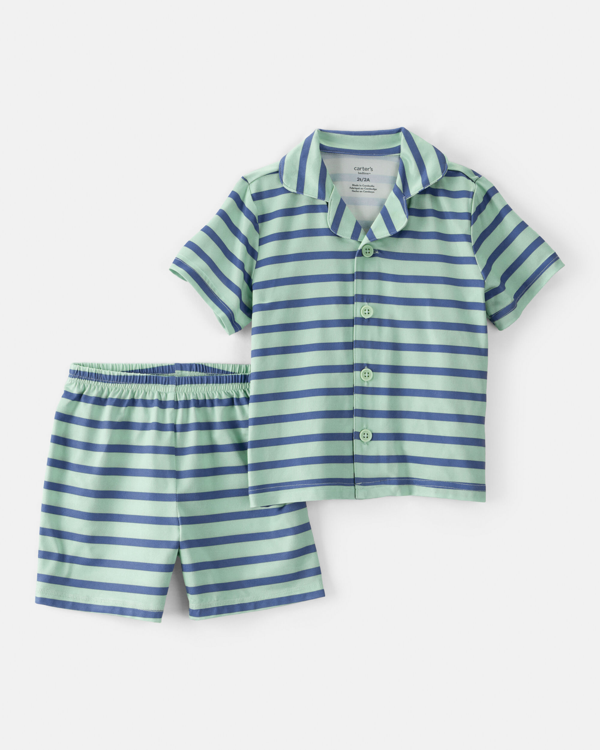 Toddler 2-Piece Car Print Coat-Style Loose Fit Pajamas