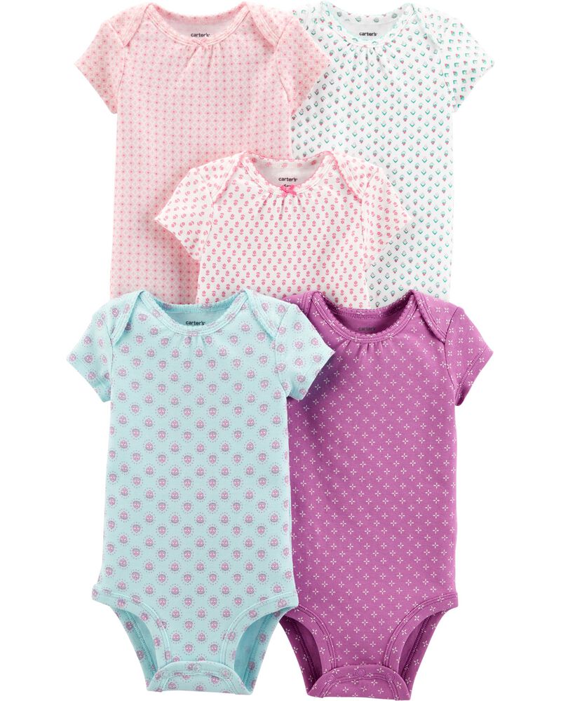 5 Pack Floral Original Bodysuits Carters Com