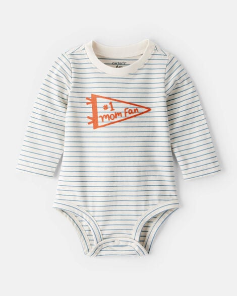baby boy mom fan long-sleeve graphic bodysuit