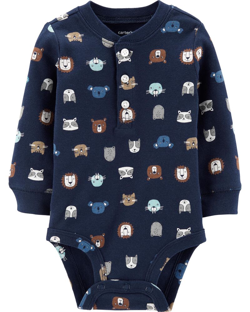 animal characters henley bodysuit carters com carters bodysuit size chart