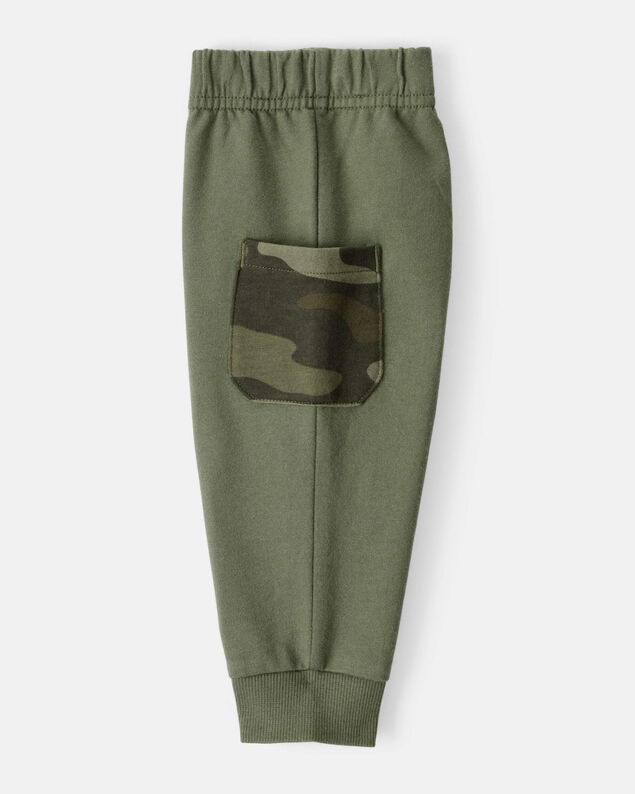 Product image 2 of Baby Boy 3-Piece Camo French Terry Vest, Bodysuit & Pant Set - Green