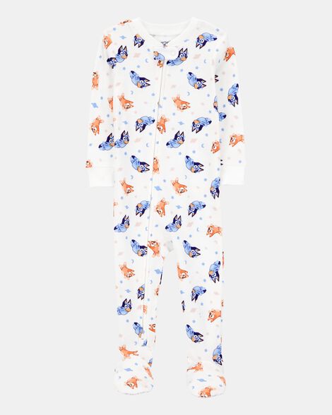 baby bluey snug fit cotton footie 1-piece pajamas