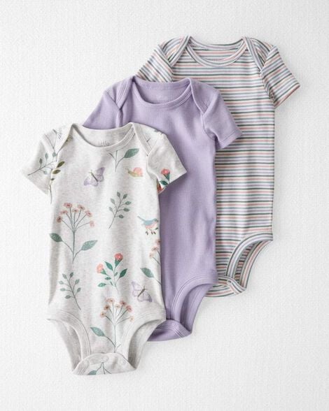 Baby 3-Pack Organic Cotton Rib Bodysuits