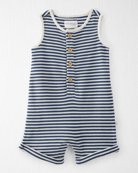 Product image 1 of Baby Organic Cotton Waffle Knit Romper in Stripes