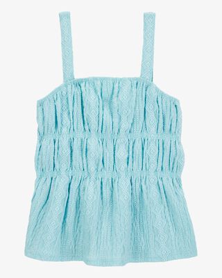 Product image 1 of Kid Ruched Textured Tank - Blue
