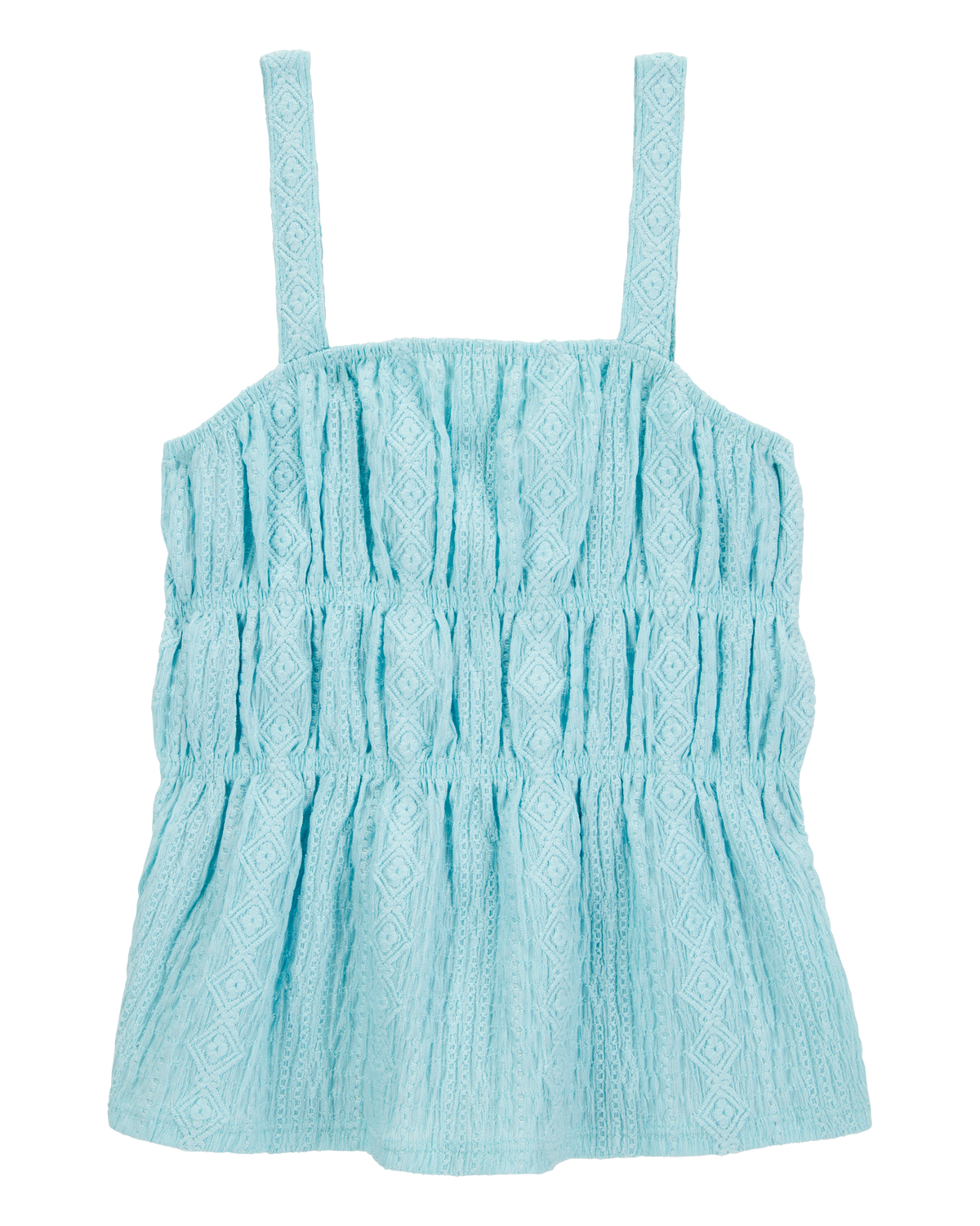 Kid 2-Piece Ruched Textured Tank & Pull-On Smocked Shorts Kid 2-Piece Ruched Textured Tank & Pull-On Smocked Shorts