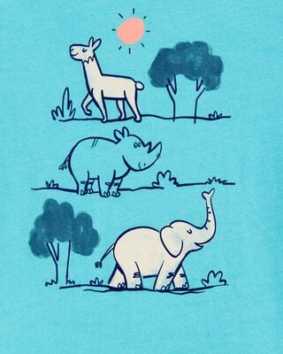 Product image 2 of Toddler Zoo Animals Short-Sleeve Graphic Tee - Blue